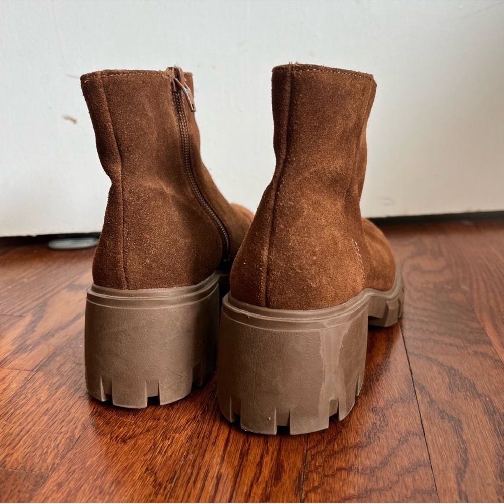 Steve Madden tan suede leather chunky sole haywire ankle boots 
size 8 - Picture 3 of 7